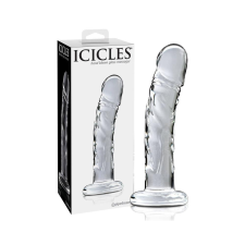 Icicles No. 62 - péniszes üveg dildó (áttetsző) műpénisz, dildó