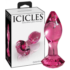 Icicles No. 79 - kúpos üveg anál dildó (pink) anál