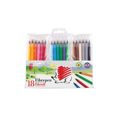 ICO Filctoll készlet, 1 mm, ICO "Süni 300", 18 különböző szín filctoll, marker