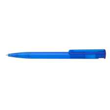 ICO Golyóstoll nyomógombos 0,8mm, műanyag transparens kék test, Ico Star, írásszín kék toll