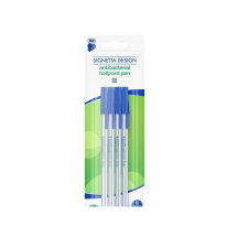 ICO Signetta Design antibakteriális kupakos golyóstoll - 0,7mm/Kék (4db/csomag) toll