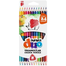ICO Színes ceruza készlet, kétvégű, háromszögletű, ICO "Süni", 12 különböző szín színes ceruza