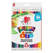 ICO Színes ceruza készlet, kétvégű, háromszögletű, ICO Süni, 36 különböző szín (TICSUKK36) színes ceruza