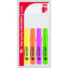 ICO Szövegkiemelő készlet, 1-4 mm, ICO "Videotip", 4 különböző szín filctoll, marker