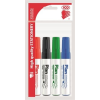 ICO Tábla- és flipchart marker készlet, 1-3 mm, kúpos, ICO "Plan", 4 különböző szín
