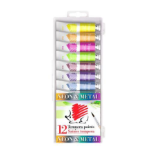 ICO Tempera Ico Süni 12x12 ml klt. tubusos metál, neon tempera