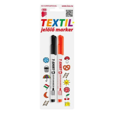 ICO Textilmarker ICO T-Shirt slim M fekete+piros 2db/bliszter filctoll, marker