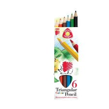 ICO Vastag színes ceruza készlet, háromszögletű, ICO "Süni", 6 különböző szín színes ceruza