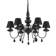 IDEAL LUX BLANCHE SP6 NERO fekete csillár (IDE-111872) E14 6 izzós IP20 világítás