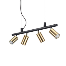 IDEAL LUX Dynamite sárgaréz-fekete függesztett lámpa (IDE-244624) GU10 4 izzós IP20 világítás