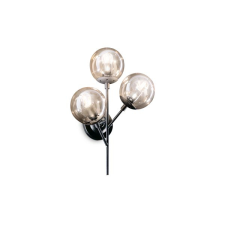 IDEAL LUX Kepler fekete-átlátszó fali lámpa (IDE-187006) E27 3 izzós IP20 világítás