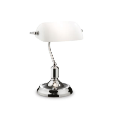 IDEAL LUX Lawyer króm-fehér asztali lámpa (IDE-045047) E27  1 izzós IP20 világítás