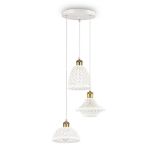 IDEAL LUX Lugano fehér-sárgaréz függesztett lámpa (IDE-206875) E27 3 izzós IP20 világítás