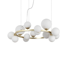 IDEAL LUX Perlage fehér-sárgaréz függesztett lámpa (IDE-283814) G9 14 izzós IP20 világítás