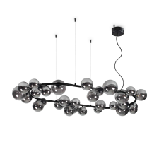 IDEAL LUX Perlage fekete-króm függesztett lámpa (IDE-296753) G9 30 izzós IP20 világítás