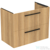 Ideal Standard I.LIFE A 80x44 cm-es 2 fiókos fali alsószekrény mosdó és fogantyú nélkül,Natural oak T5256NX