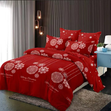 idealisotthon Karácsonyi 7 részes ágyneműhuzat - vörös, fehér díszekkel lakástextília