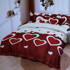 idealisotthon Szerelmes 7 részes ágynemű - vörös és fehér lakástextília