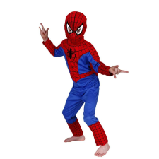 IdeallStore Első Spiderman IdeallStore® jelmezkészlet gyerekeknek, 100% poliészter, 120-130 cm és műanyag maszk jelmez