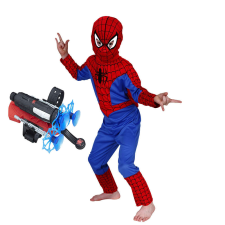 IdeallStore Pókember jelmez, L méret, 120-130 cm-es gyermekre, 1db tapadókorongos nyíl kilövővel jelmez