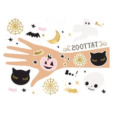 Ideiglenes tetoválás BOO!, mix (1 pkt / 12 db.) dekorációs kellék