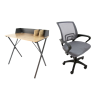 IdePar Luna íróasztal Sonoma tölgy + Argo szék szürke készlet
