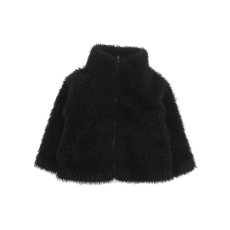 Idexe fekete szőrmés kabát - 128