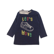  IDEXE kisfiú cipőmintás sötétkék hosszú ujjú felső - 74 gyerek póló