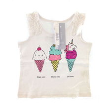  IDEXE kislány fagyi-unikornis mintás fehér atléta - 80 gyerek atléta, trikó