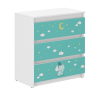Ifjúsági 3 fiókos Komód - Elefánt #fehér-türkiz
