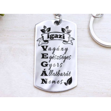  Igazi vegán acél medálos kulcstartó kulcstartó