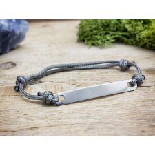  Ígéret egyedi lapbetétes sötétszürke microcord karkötő karkötő