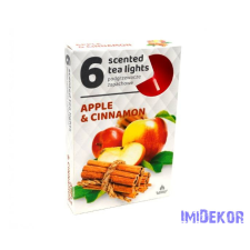 Illatos teamécses 6db/csomag - Alma-Fahéj dekorációs kellék