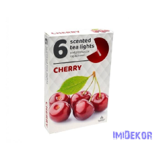  Illatos teamécses 6db/csomag - Cherry dekorációs kellék