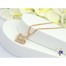  Ilza antiallergén bőrbarát fehér köves medálos nyaklánc -18K nyaklánc