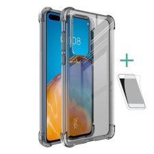 IMAK szilikon telefonvédő (közepesen ütésálló, légpárnás sarok + képernyővédő fólia) FÜSTSZÍNŰ [Huawei P40] (5996457966738) tok és táska