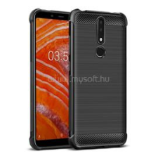 IMAK VEGA szilikon telefonvédő (ütésállóság, légpárnás sarok, szálcsiszolt, karbon minta) FEKETE (GP-85496) tok és táska