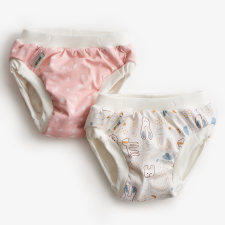 ImseVimse Vimse leszoktató pelenka - Pink Dots / White teddy (2 db) mosható pelenka