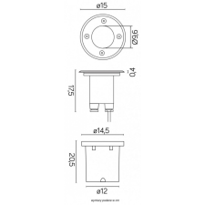 In-Ground Fixture Mix 5725 C Round GU10 IP67 Su-Ma kültéri világítás