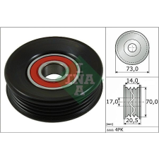 INA Feszítőgörgő, hosszbordás szíj INA 531 0853 10 kormányvezérlő és kiegészítői