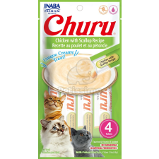  Inaba Cat Churu Püré - csirke, fésűkagylóval 4 x (4 x 14 g) jutalomfalat macskáknak