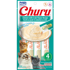  Inaba Cat Churu Püré - csirke, rákkal 4 x (4 x 14 g) jutalomfalat macskáknak