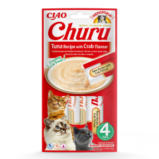  Inaba Cat Ciao Churu krémes macskaeledel - tonhal & rák 4 x 14 g jutalomfalat macskáknak