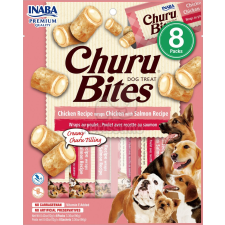 INABA Dog Churu Bites - csirke lazaccal 8 x 12 g jutalomfalat kutyáknak
