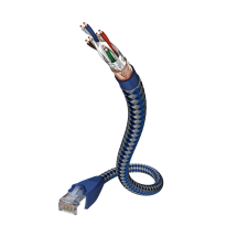 Inakustik Premium SF/UTP CAT6 Patch kábel 1m - Kék kábel és adapter