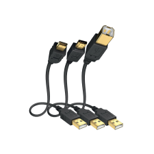 Inakustik Premium USB-A apa - MicroUSB-A apa Adatkábel 3m - Antracitszürke (01070033) kábel és adapter