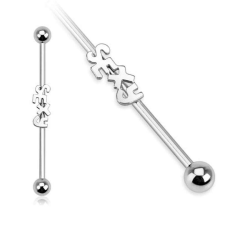 Industrial piercing, felirattal (Sexy) testékszer