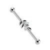  Industrial piercing, levelekkel ezüst szín)