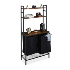 Indusztriális design szennyestartó szerkény polcokkal 162x80x34 cm 10048233 bútor