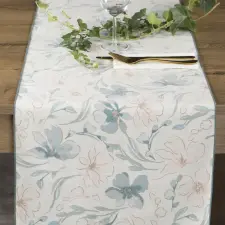  Ines terítő pasztell virágokkal Natúr 40x140 cm lakástextília